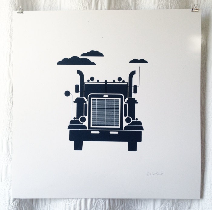 Semi Truck Print