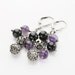 Violet Sterling Silver Earrings, gemstone dangle earrings - 2.1" long