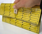 Personalized vinyl clutch. You PICK color, wording and scrabble tile.  Sweet 16.  Party favors.