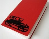 1920's Vintage Auto Graphic pocket notebook.   You PICK color card stock.