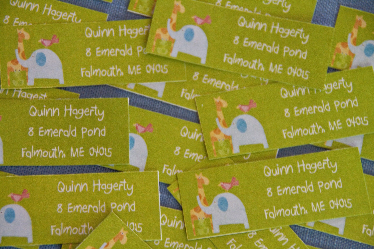 Zoo Animals Jungle Menagerie Return Address Labels set of 24 by Belleza e Luce