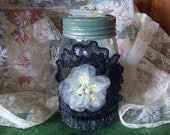 Antique Glass Jar Vase Decorated Jar Candle Holder Storage Jar Wedding