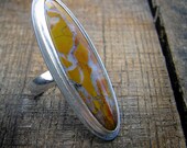 Cocktail Ring - Stone Canyon Jasper Oval Cabochon and Sterling Silver