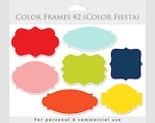 Color frames clipart - elegant frames, ornate flourish frames, digital frames collage and scrapbooking for commercial use