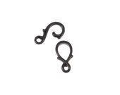 4 Sets Black Hook and Eye Clasps Gunmetal Toggle Clasp Findings Black Oxide TierraCast Pewter Vine Black Clasps Gun Metal Findings (PF564)