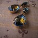 DARK NIGHT  sapphire drop earrings vintage blue and topaz rhinestones