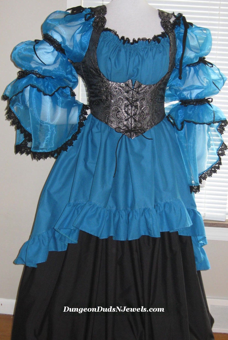 DDNJ Choose Color Side Lace Sheer Burlesque Style Chemise Renaissance Goth Pirate Witch Vampire Plus Custom Made ANY Size Victorian Anime