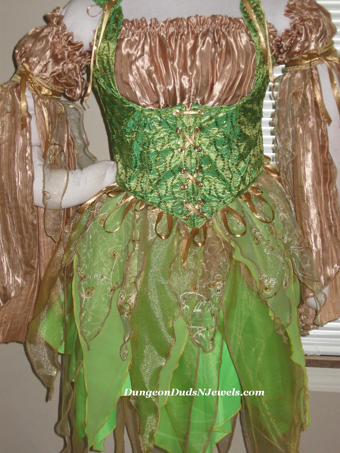 DDNJ Choose Color Fabric Renaissance Fairy Pixie Sprite 4pc Cosplay Larp Anime Plus Custom  Made ANY Size