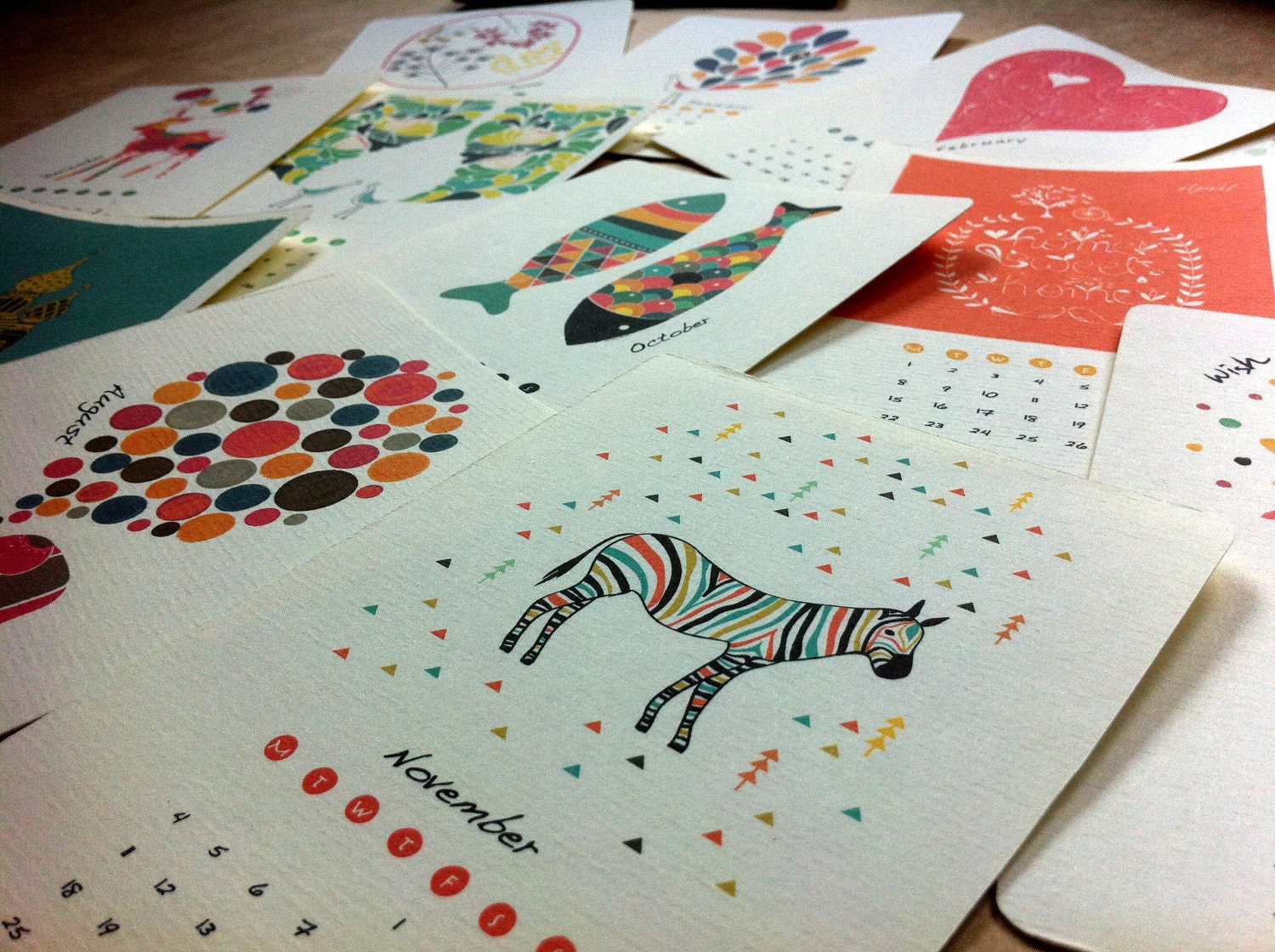 2013 Calendar Mini Gallery - Kraft - Christmas New Year Birthday Anniversay gift - Children Decor Kids Room