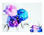 Hydrangeas Watercolor 8x10 Print