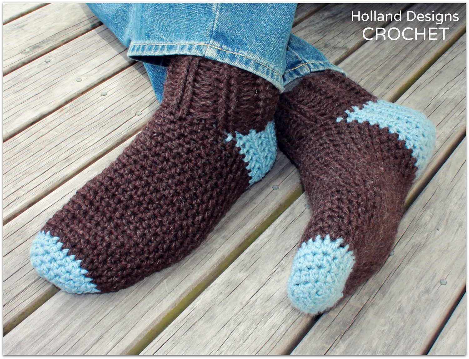 Download Now - CROCHET PATTERN Man Socks - Includes Mens Sizes 6-15 - Pattern PDF