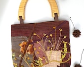 Meadow, fiber art embroidered purse