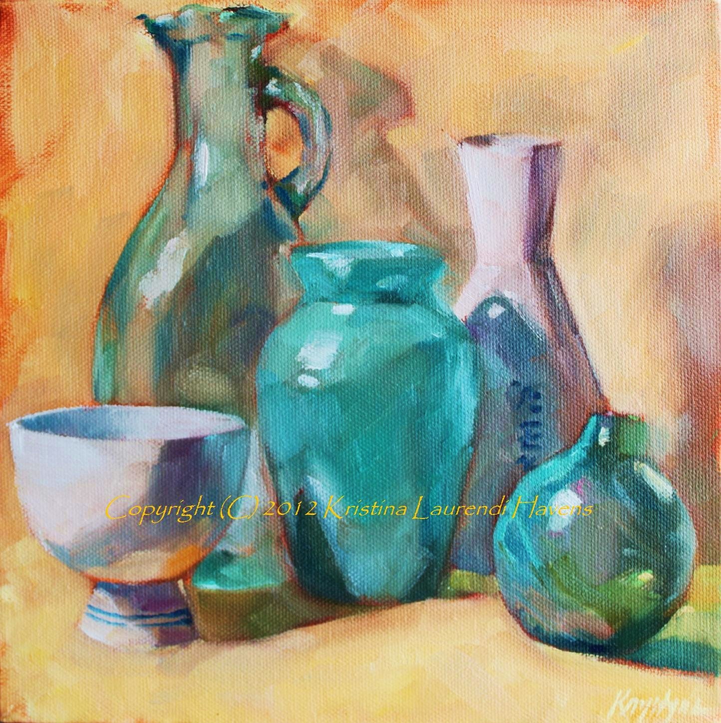 painting of bottles