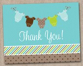 Printable Thank You Card Design - Baby Boy Tee Bunting Il_170x135