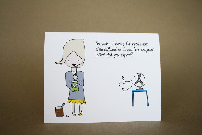 Pregnancy Card - Thank you, pregnant, love, funny, greeting card