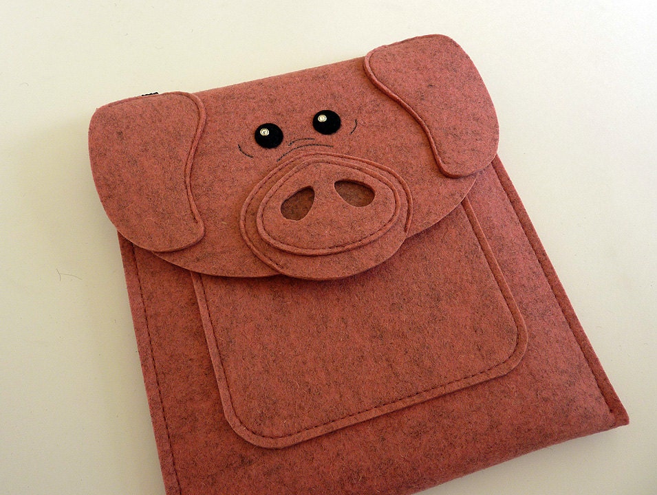 iPad case - Pig in Rosé felt - Made to order