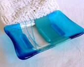 Glass Soap Dish in Bright Turquoise