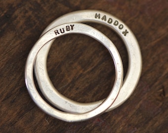 Wedding Ring Set Modern Personalized Set of Wedding Bands