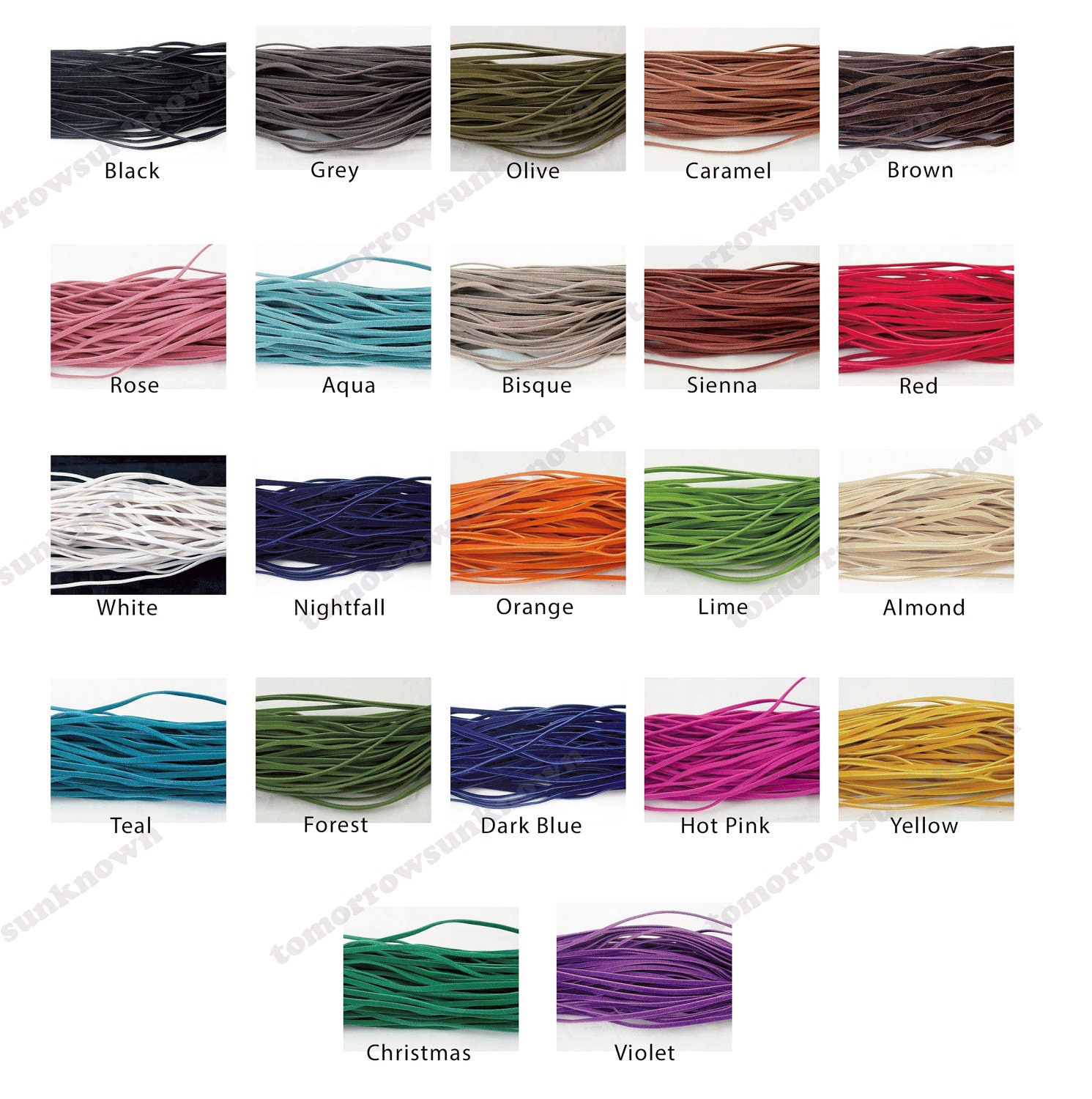 Wool Cord String Faux Suede for braiding bracelets and DIY - 22 Colors to choose from - 5 Yards