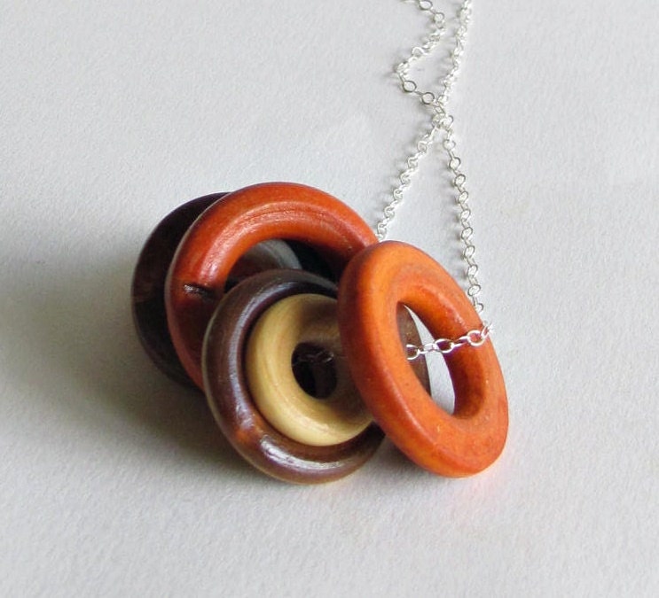 Wooden Rings Necklace Fall Fashion Autumn