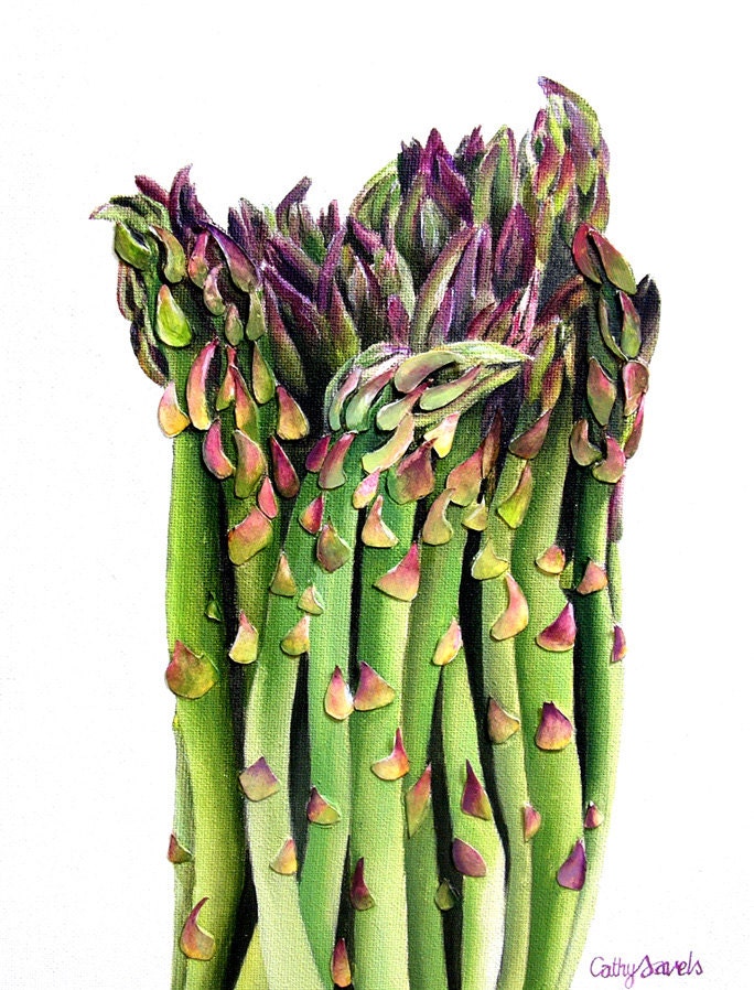 Asparagus Painting - Mixed Media Original - Commissioned Work