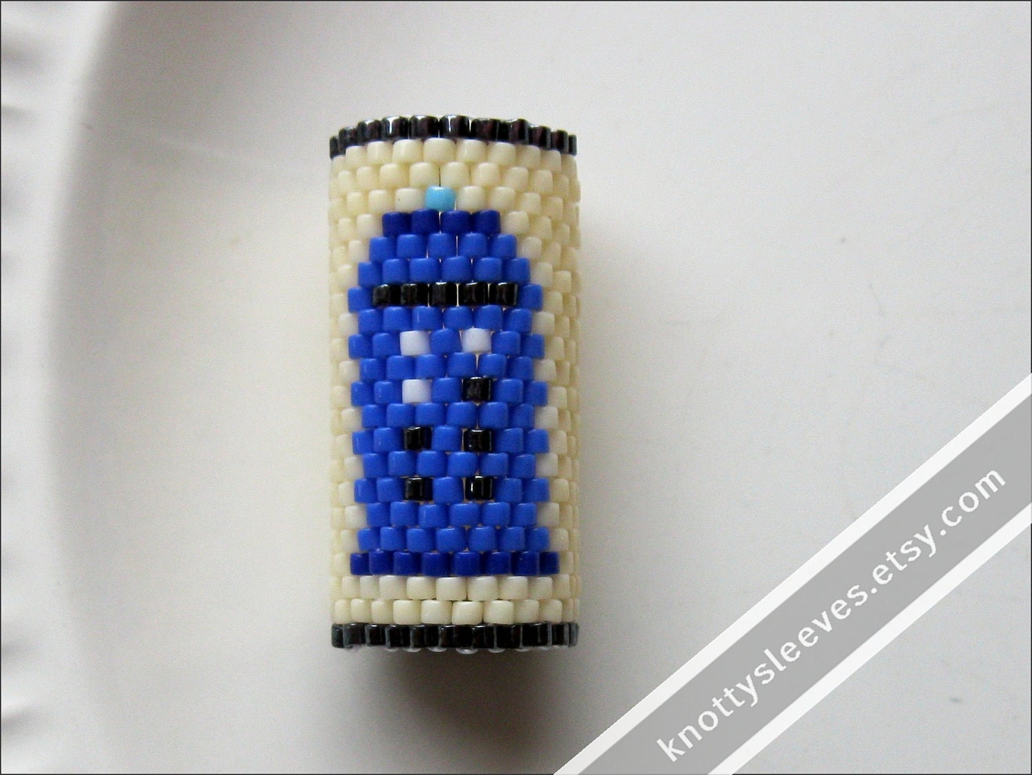Dreadlock Bead - Peyote Stitch Dread Sleeve - TARDIS