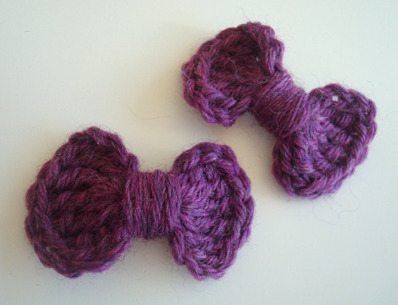 Mini Crochet Bow Hair Clips - Set of 2