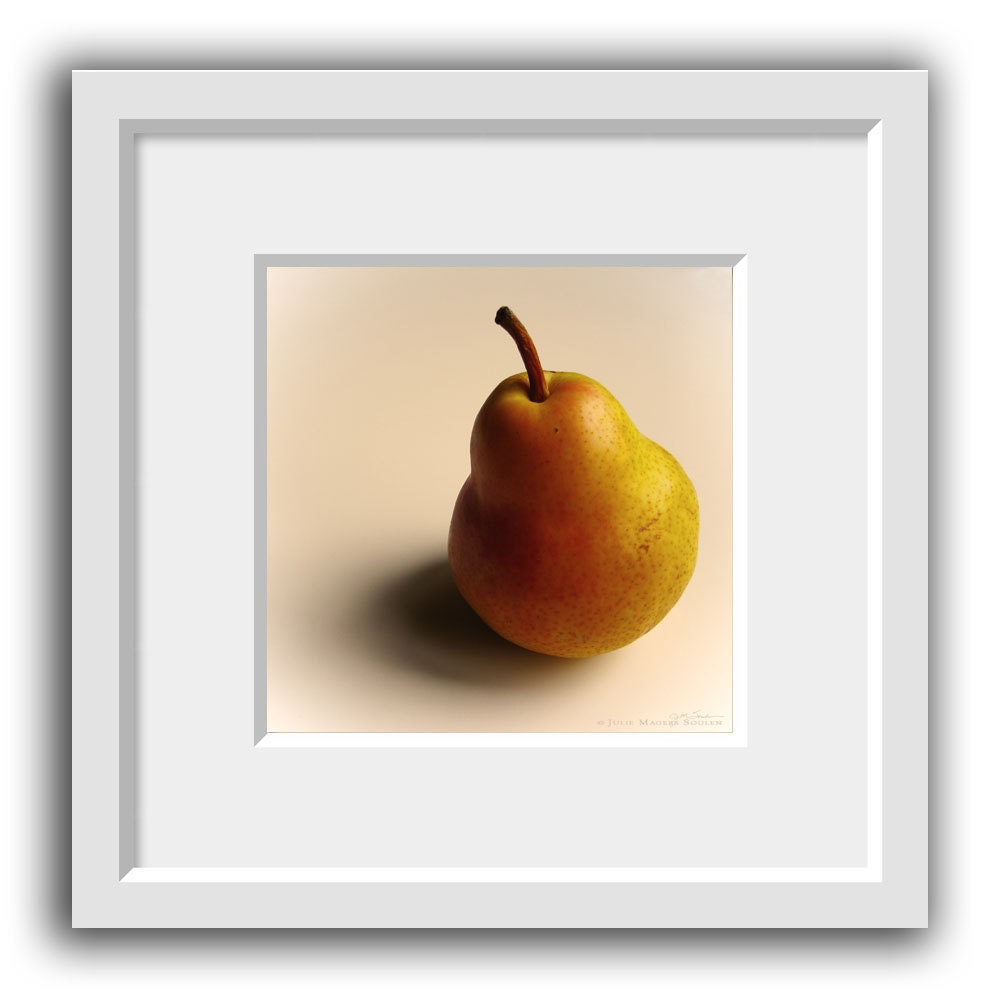 Pear Photo -Food Photographs -Fruit Print -Still Life Photography -Kitchen Decor -Gifts for Her -10x10 Square Colorado Fine Art Photograph
