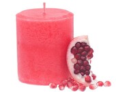 Luscious Pomegranate Scented Pillar Candle, 14 ounces (397 grams)