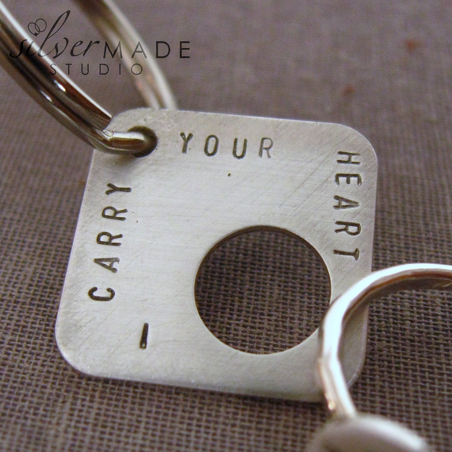 intertwine. SQUARE sterling silver ring and keychain
