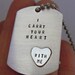 I Carry Your Heart dog tag  and sterling silver HEART ring (INTERTWINE)
