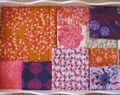 40X56 Field Study Tangerine and Plum Quilt Made to Order