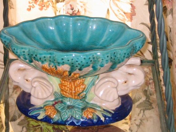 vintage majolica planters