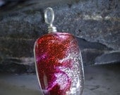 Dichroic Fused Glass Pendant - Pink fused glass jewelry (by Meagan Chaney Gumpert)