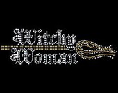 Free Shipping Lovely Handcrafted Womens Rhinestone Tee Shirt with Fall Witch Halloween Design Sizes Small through 3XL Plus Sizes Too Costume