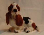 Basset Hound needle felted dog custom made to order sculpture