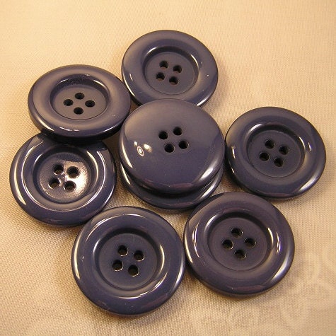 8 Purplish Navy Blue inch 4 Hole Buttons