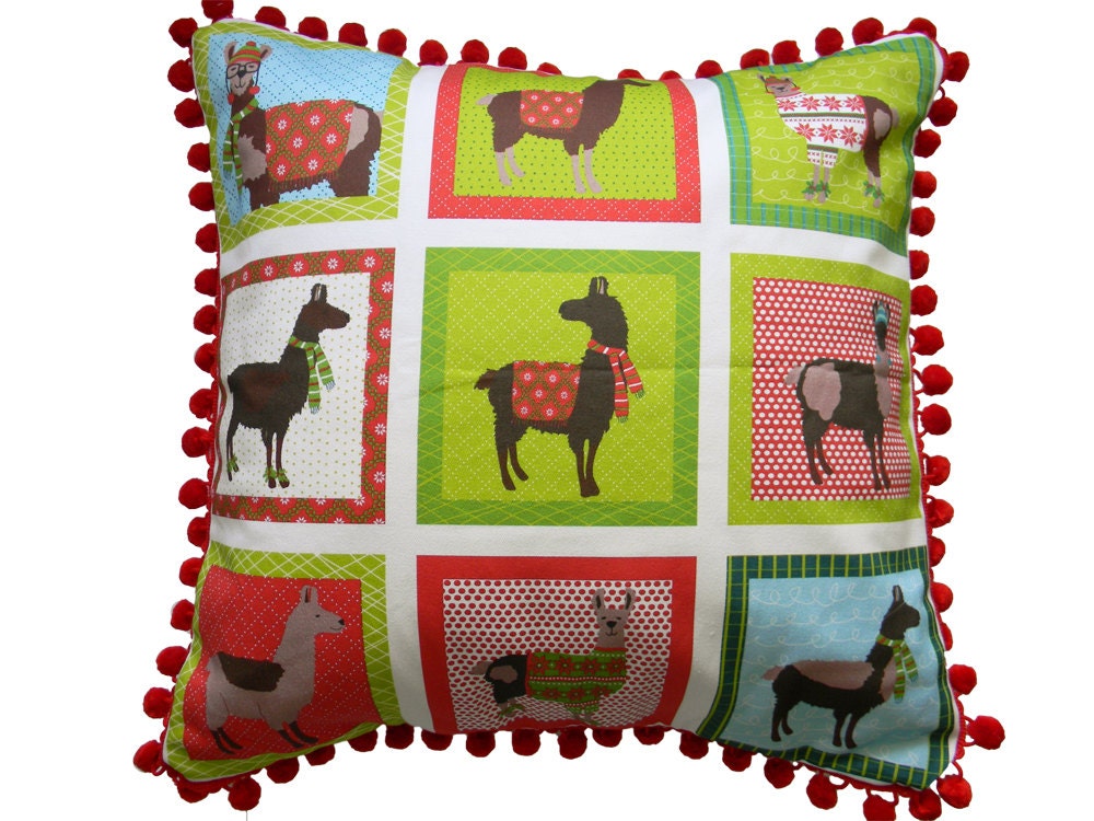 LAST ONE - Holiday Llamas Mountain Top - Pillow Panel