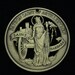 Cut coin medallion - w/ Saint Barbara, Patron Saint of Artillerymen - BRONZE