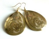 Golden Flower Drop Earrings