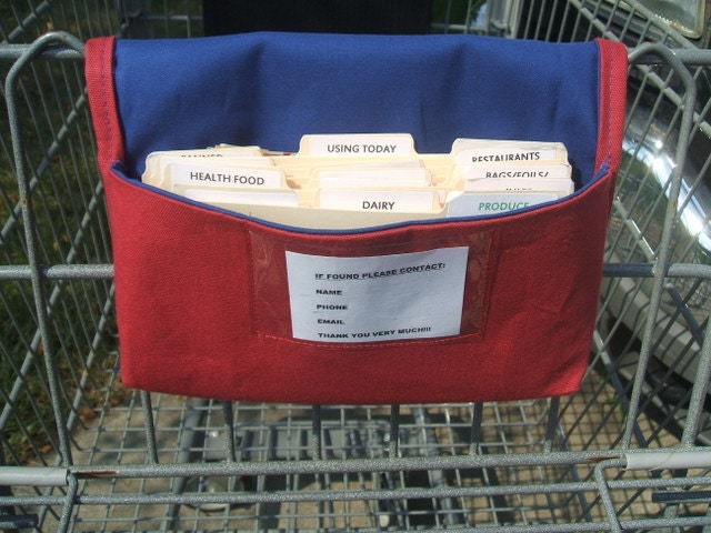 Fabric coupon organizer  and Receipt Holder Brick Red Cotton Twill