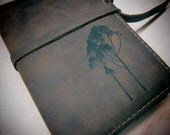Leather journal or sketchbook featuring two trees with free personalization