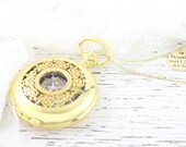 Timeless - Time and Tide Waits for No Man Necklace - Elegant, Exquisite, Beautiful Everyday Pocket  Watch Necklace. Adventurous and fun.