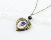 Reminisce - Lady in Blue - Elegant, Exquisite, Beautiful Everyday Necklace. Sweet Heirloom Quality Gift.