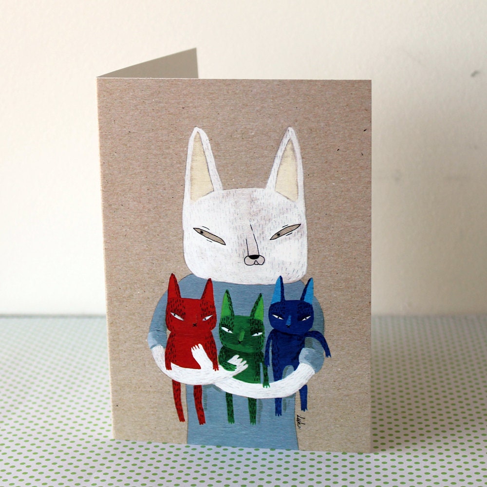 Cat and RGB kittens card