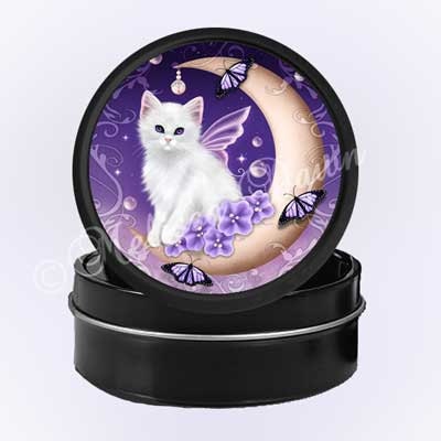 Jewelry Box // Cat Lovers Gift Tin // Stash Tin // Twilight Moon Pearls