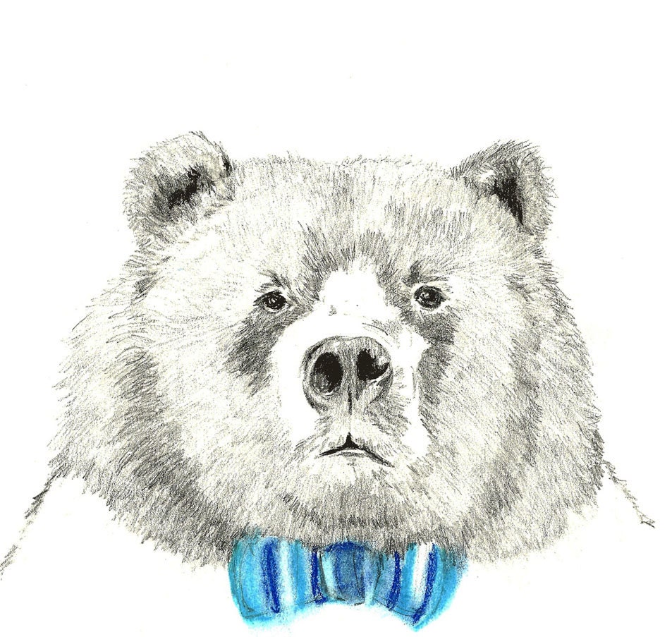 Mister Bear - Bear Illustration - Bear With Bow Tie