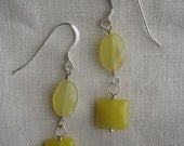 yellow agate double dangle earrings