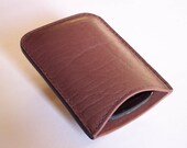 Leather BlackBerry Bold or Curve Case (All 9000 Series Phones) - Heavy Textured Brown Leather Phone Sleeve - Immediate Shipping
