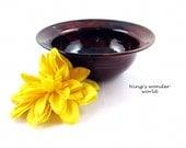 Modern pottery bowl, in rich red brown and black color - In stock No. 58